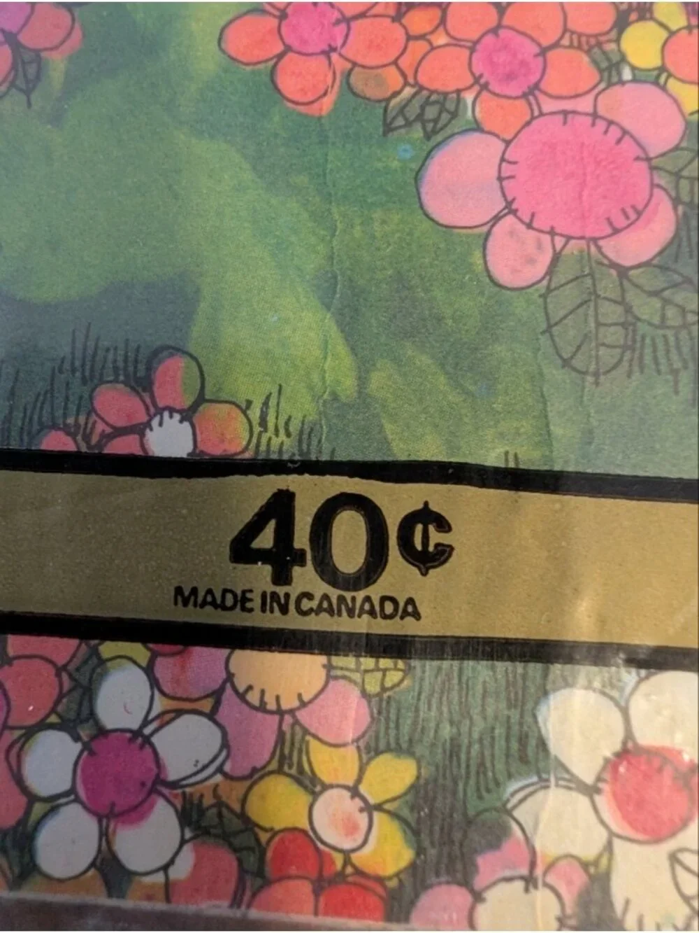 Vintage kitsch Big Eyes Illustrated Girls Floral 60s Gift Wrap Paper Sealed Rare